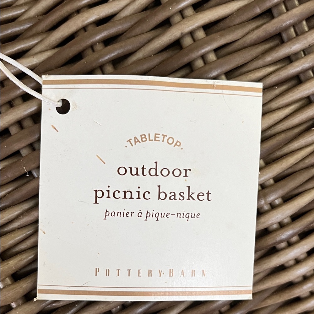 Pottery Barn Brown Outdoor Picnic Basket - Picture 2 of 16